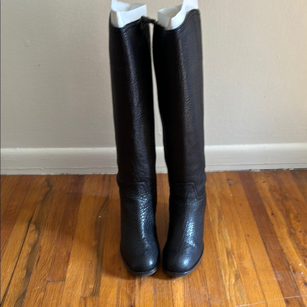 Tory Burch Black Heeled Boots with Equestrian Elegance